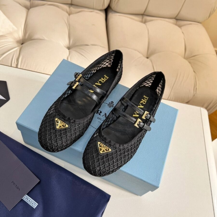 Alternative view of Prada Mesh Fabric Ballerinas Black 1F915N 099 F0002 F 005