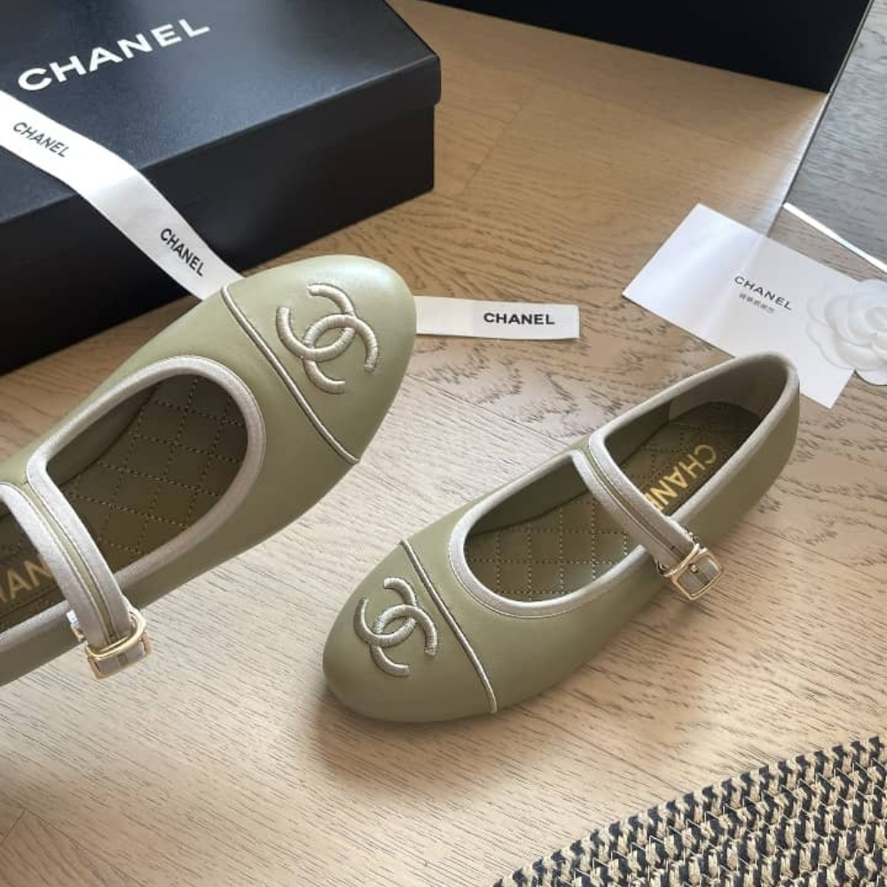 Chanel Mary Jane Ballet Flat Dark Green - Image 5