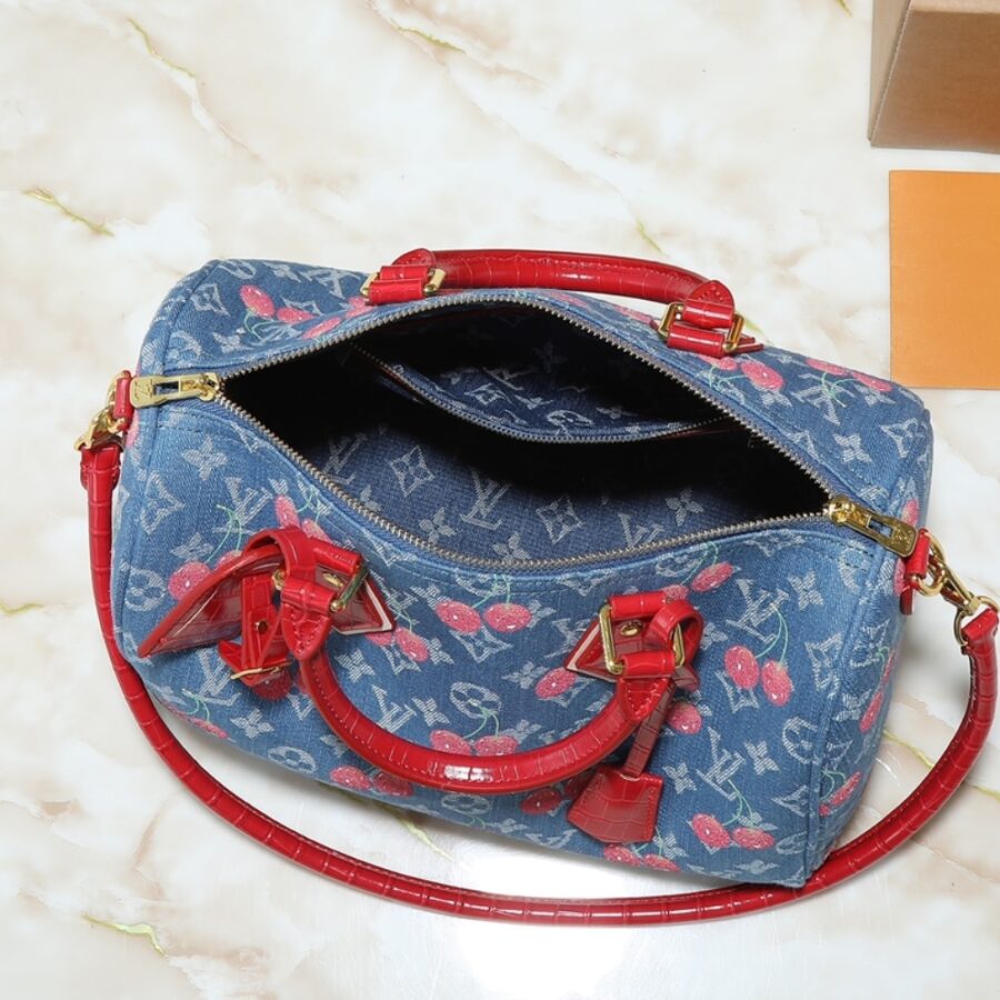 Alternative view of Louis Vuitton X Takashi Murakami Bolsa Speedy Soft 30 Monogram Denim Blue 30Cm N87627