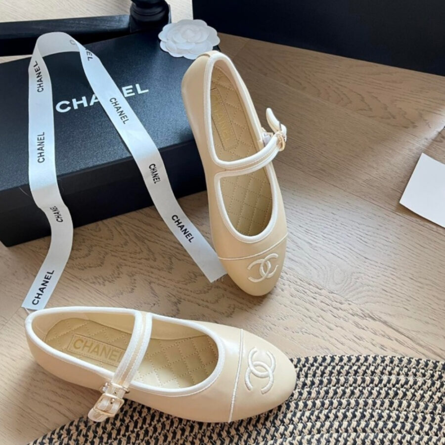 Alternative view of Chanel Mary Jane Ballet Flat Cream
