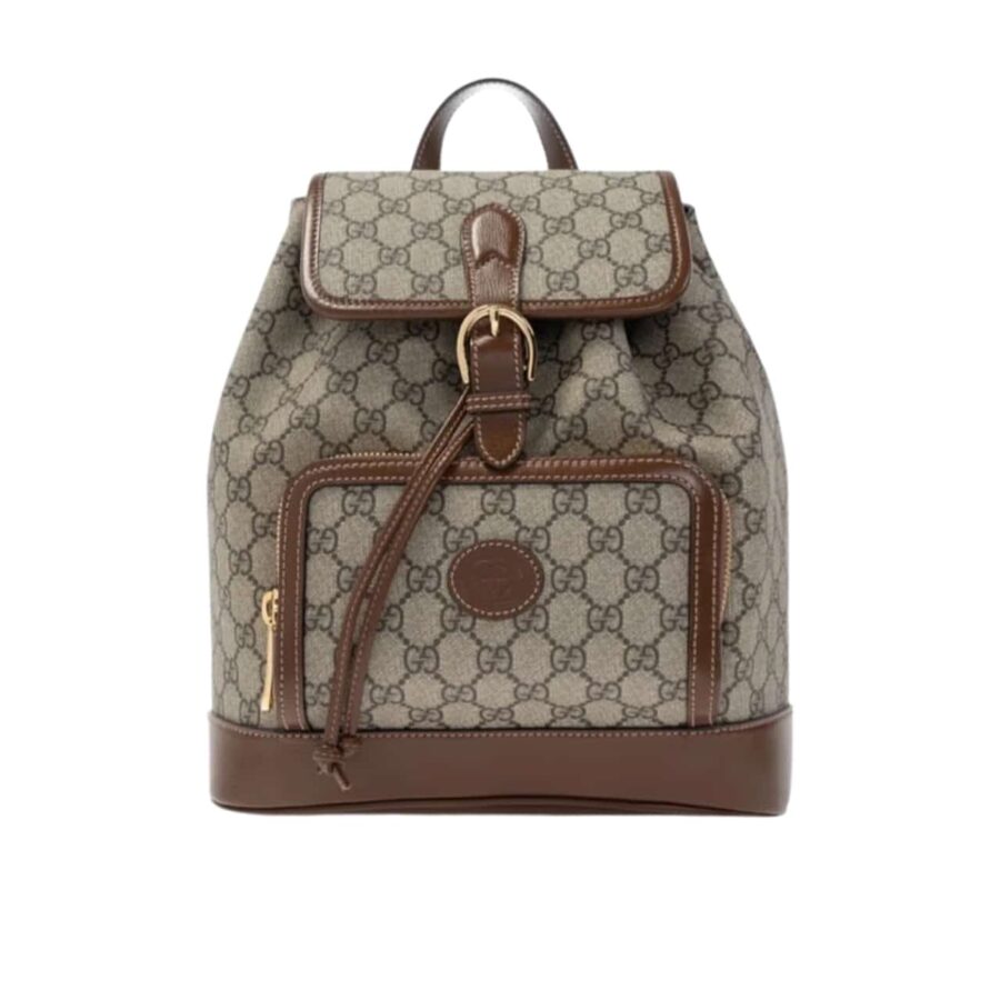 Gucci Backpack With Interlocking G Beige And Ebony 26Cm