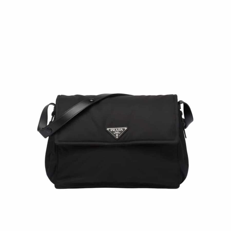 Prada Re Nylon Large Padded Shoulder Bag Black 30Cm 1Bd256 Rdln F0002 V Ooo