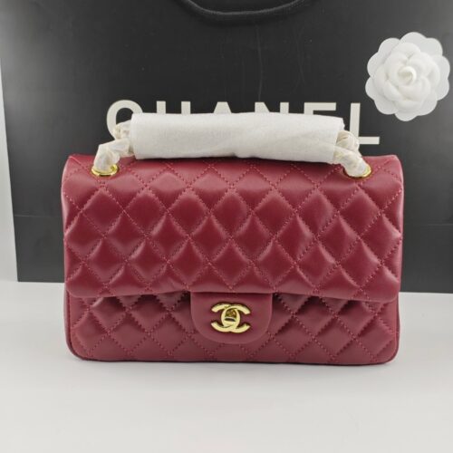 Alternative view of Chanel Classic 11.12 Handbag Gold Tone Metal Burgundy 25Cm A01112 Y04059 Nzv44