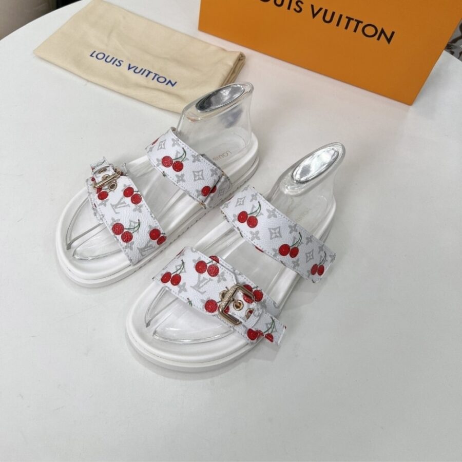 Alternative view of Louis Vuitton X Takashi Murakami Bom Dia Flat Comfort Mule White 1Ahlz7