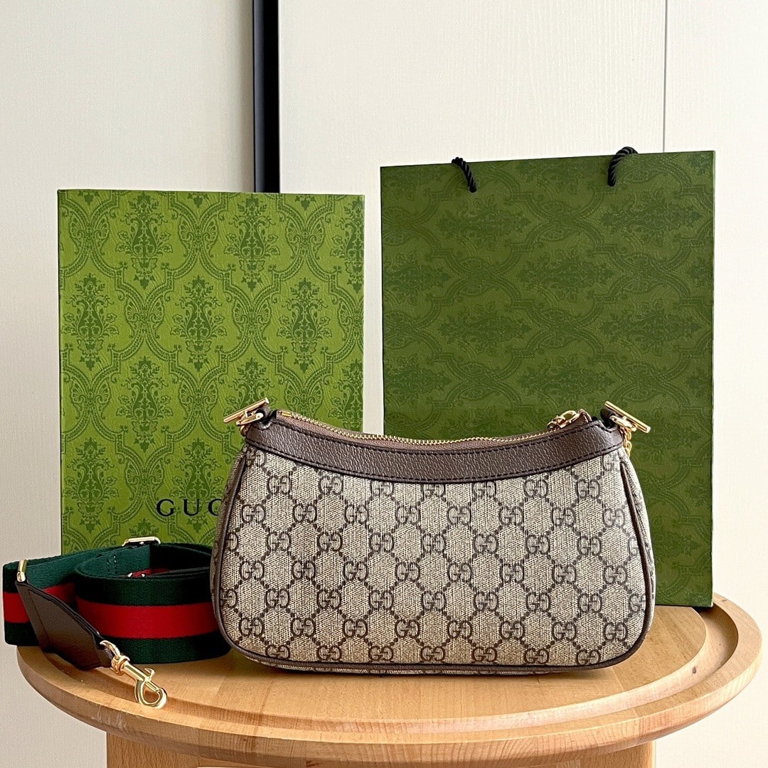 Gucci Ophidia Small Shoulder Bag Beige And Dark Brown 25Cm 735132 FABLE 9442 - Image 4