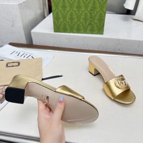 Alternative view of Gucci Nojum Women's Slide Sandal Metallic Gold ‎817257 B8B00 8024