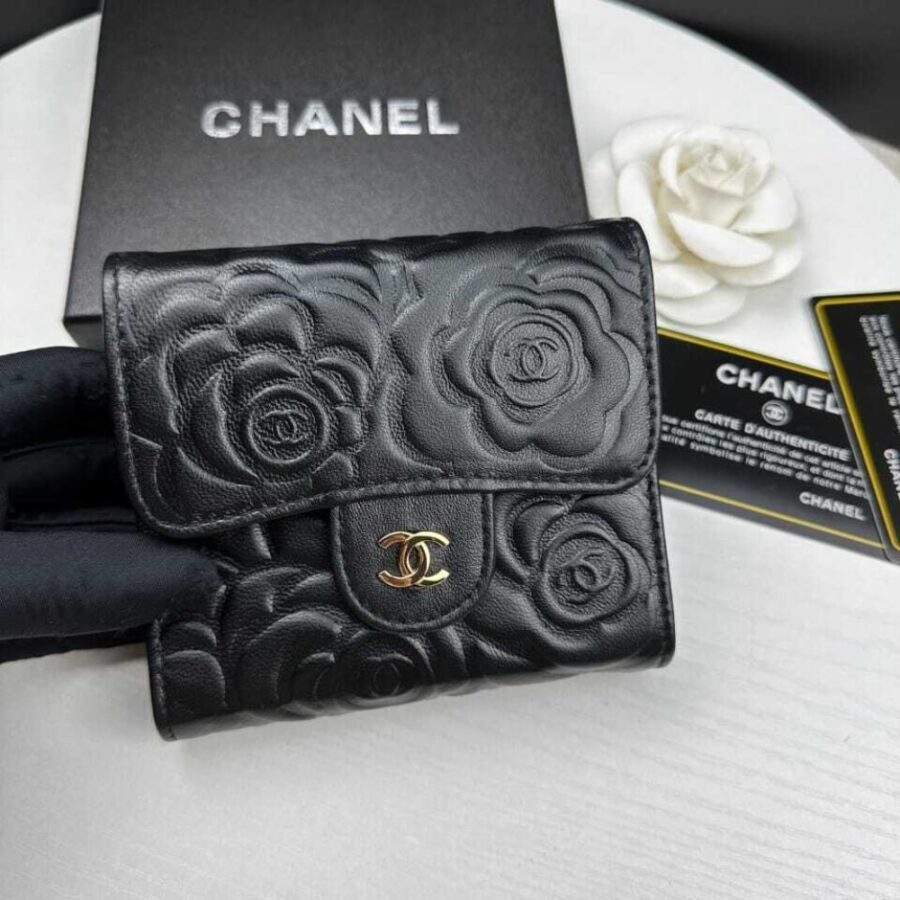 Alternative view of Chanel Small Floral Wallet Black 11.5Cm
