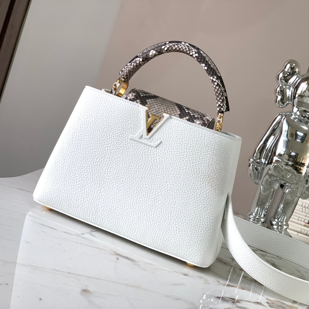 Louis Vuitton Capucines BB White And Python Trim 27cm - Image 2