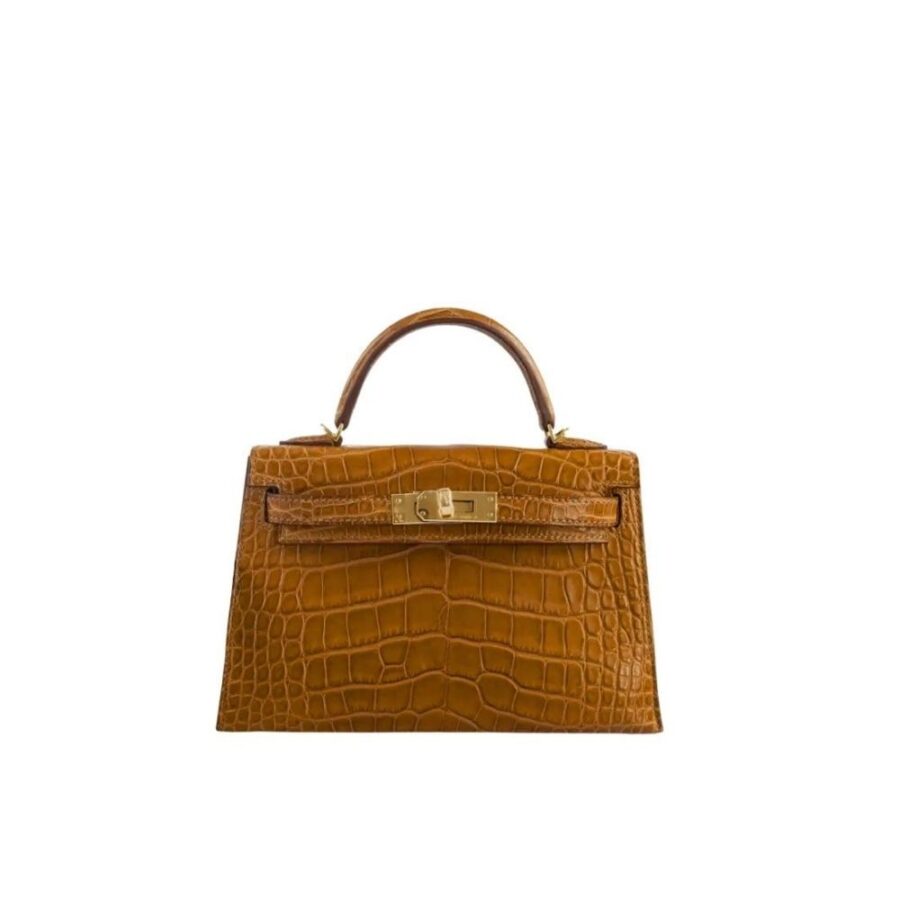 Hermès Mini Kelly 20 Alligatore Gold Hardware Brown 22cm