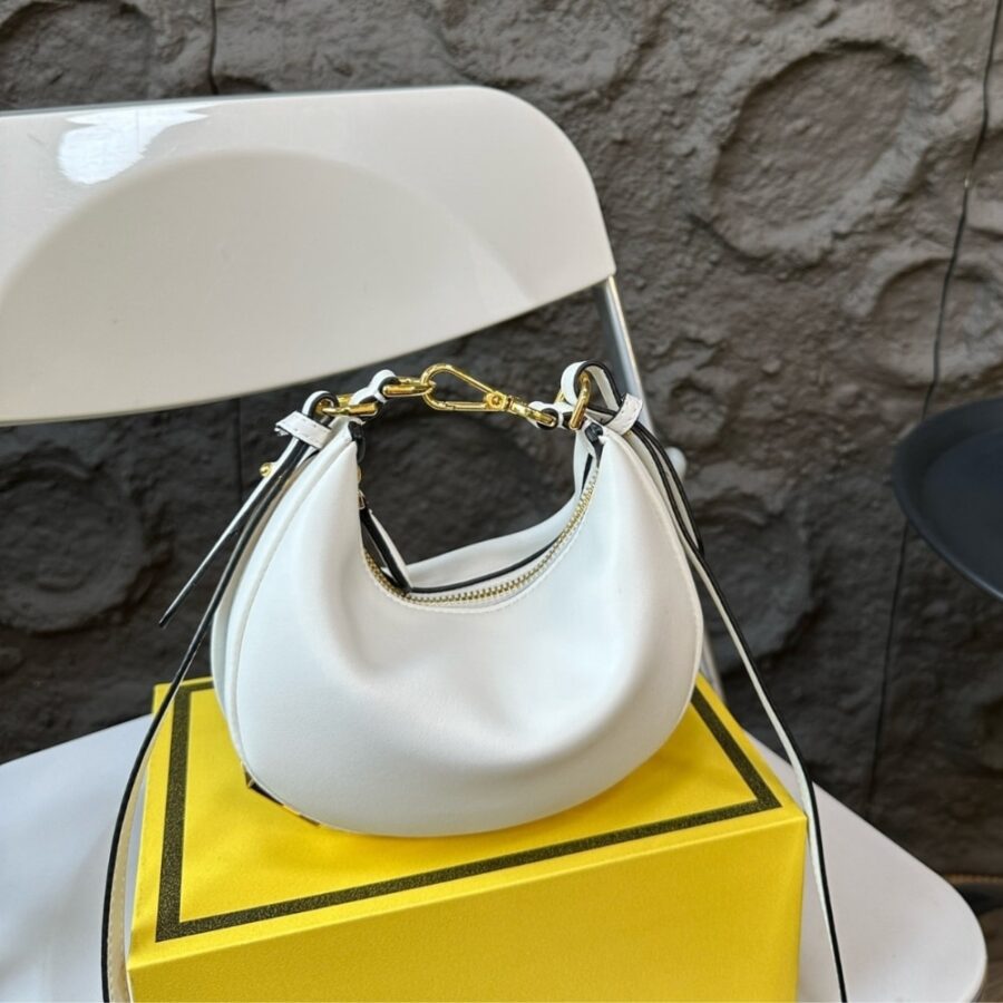 Alternative view of Fendi Fendigraphy Mini Leather Bag White 20Cm 8BS081A5DYF1HEL