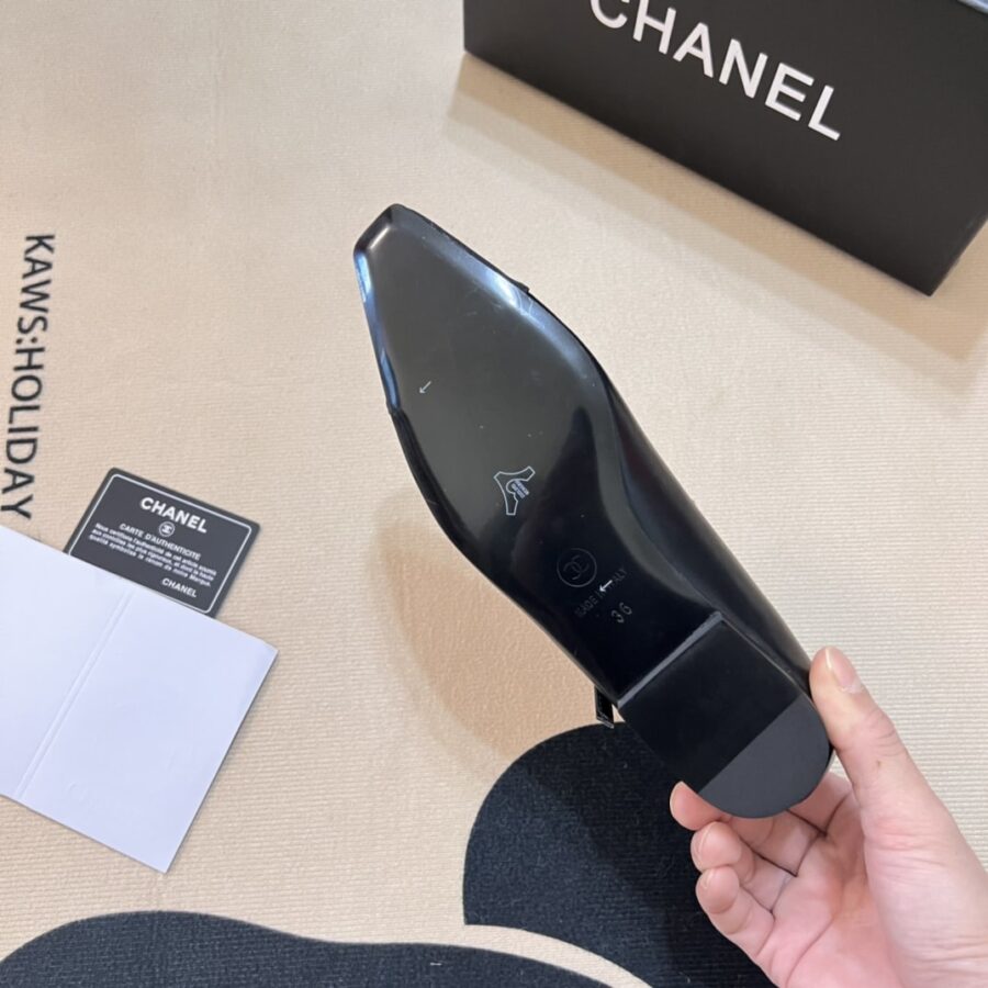 Alternative view of Chanel Square Toe Ballet Flats Black