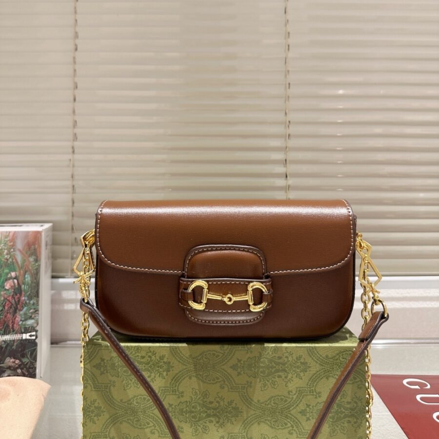 Alternative view of Gucci Horsebit 1955 Small Shoulder Bag Brown 24Cm 735178 1Db0G 2361