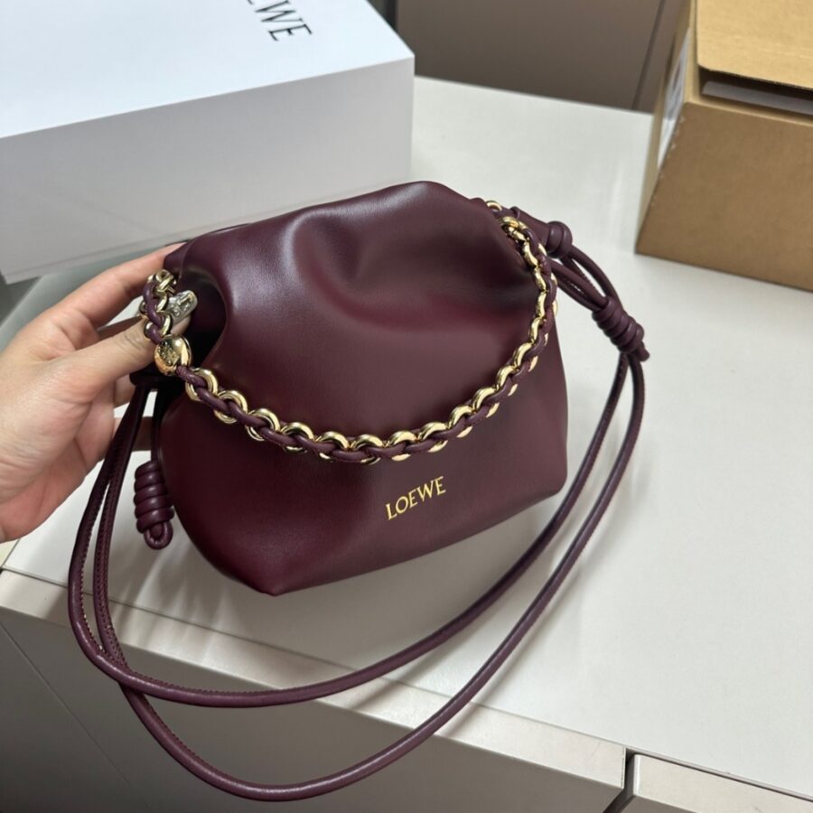 Alternative view of Loewe Mini Flamenco Purse In Mellow Nappa Dark Burgundy 23Cm A914Cbpx03 7240