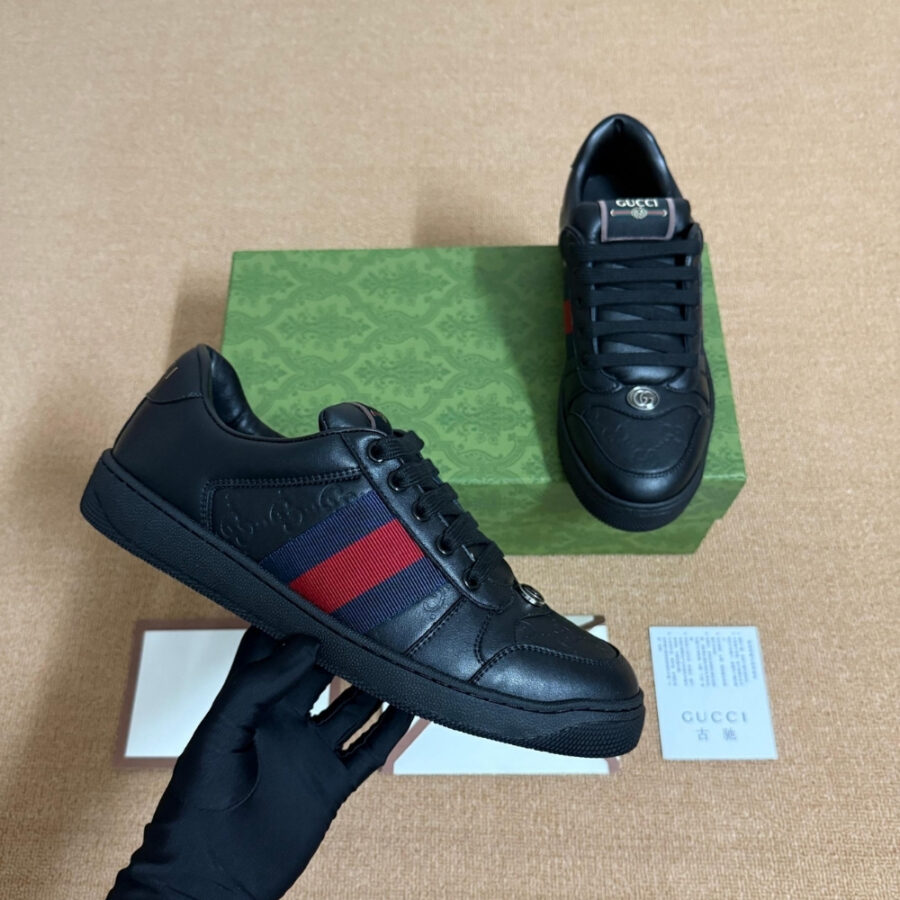 Alternative view of Gucci Men Screener Sneaker Black Leather 798785 AADU0 1074