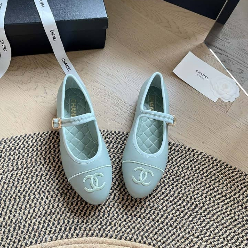Chanel Mary Jane Ballet Flat Light Blue - Image 6