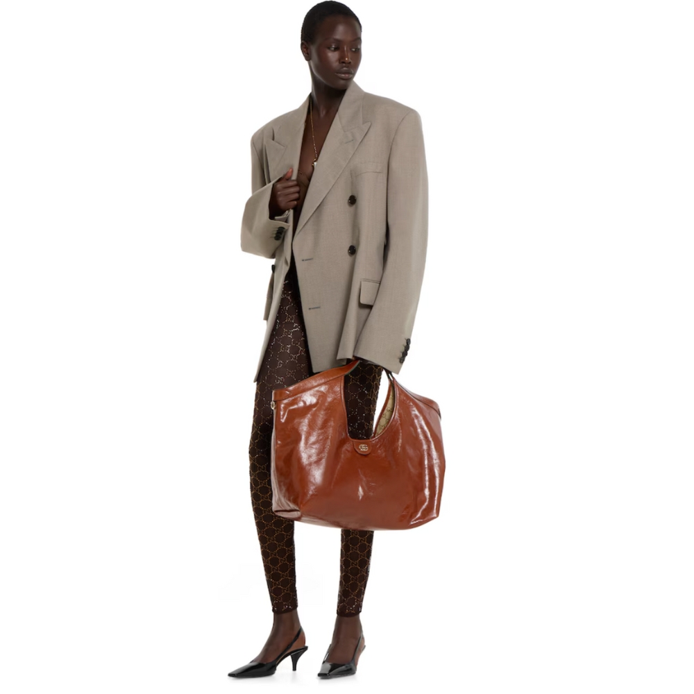 Gucci Giglio Large Tote Bag Dark Brown Leather 60Cm 853971 AAF2H 7645 - Image 10