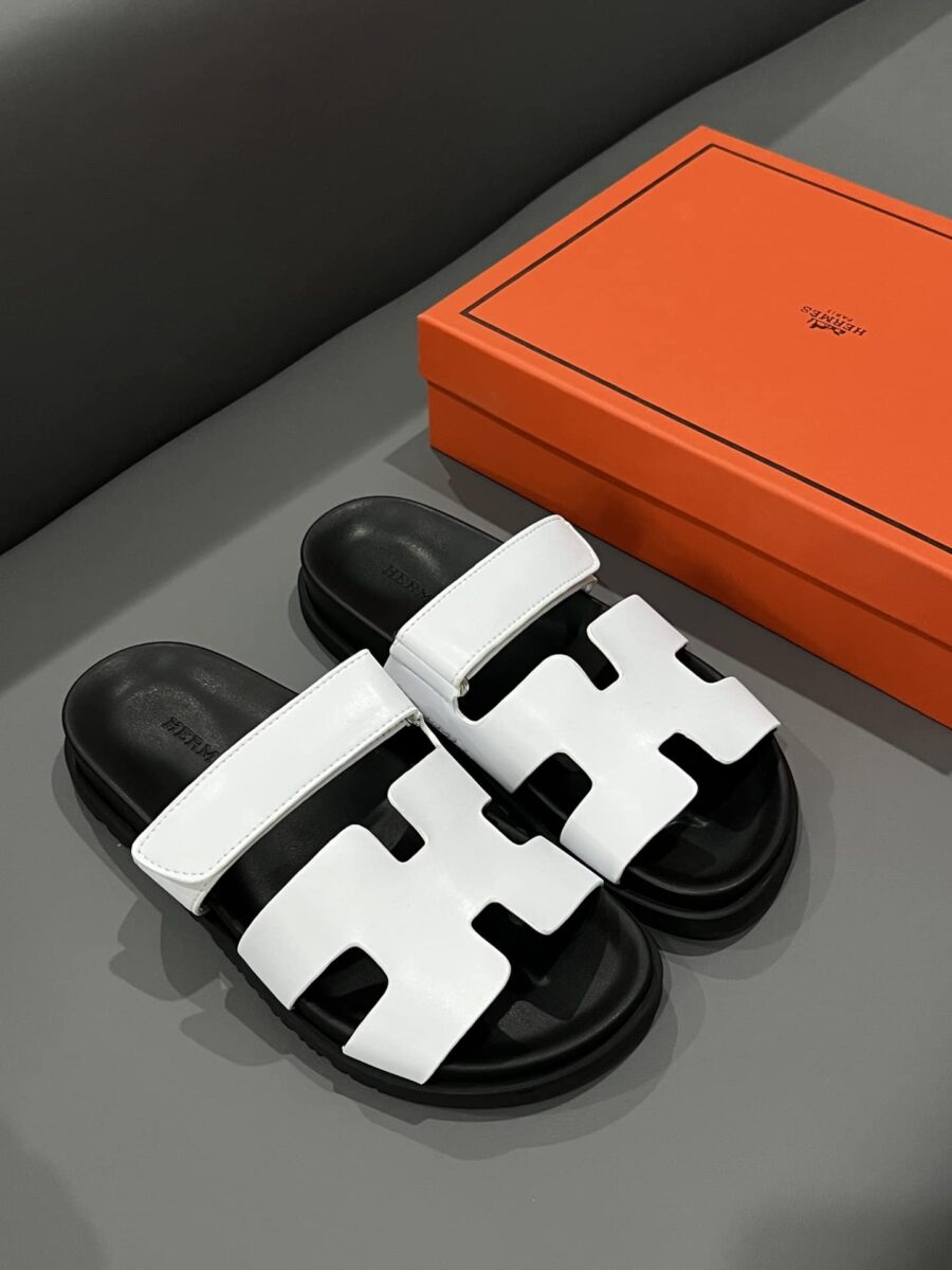 Alternative view of Hermes Chypre Sandal Blanc Calfskin White H222100Z 90345