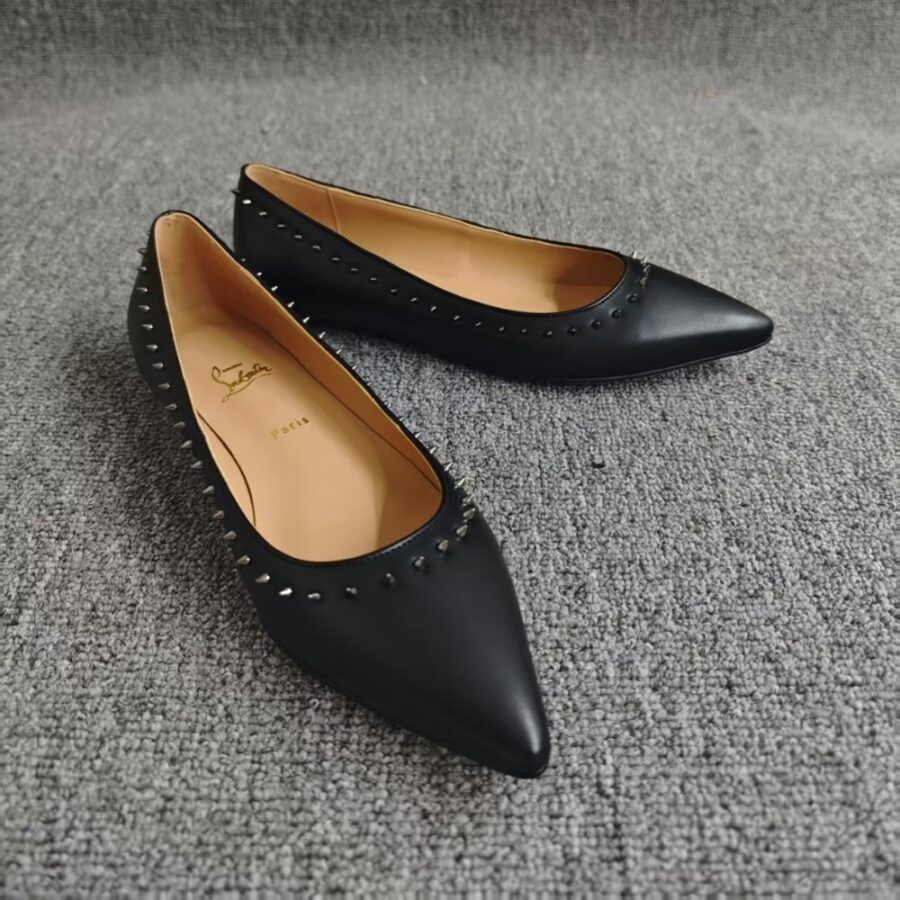 Alternative view of Christian Louboutin Studded Anjalina Flat Black 3151261B142