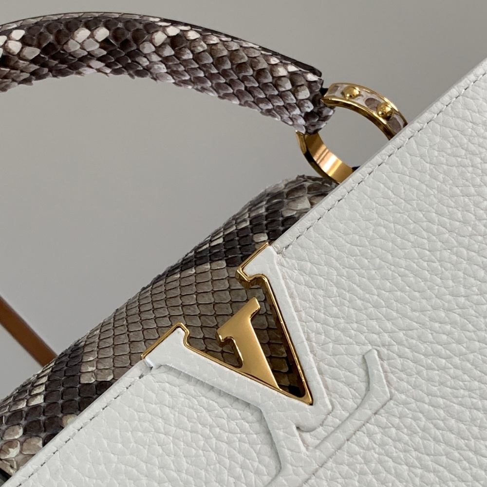 Louis Vuitton Capucines BB White And Python Trim 27cm - Image 4