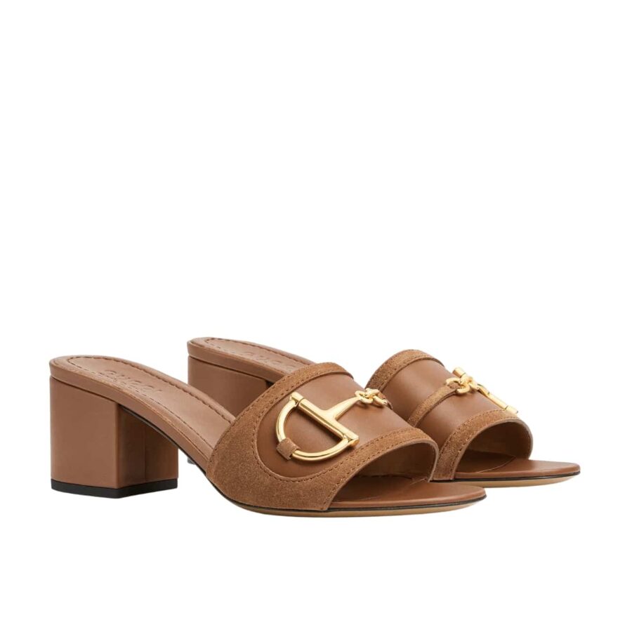 Gucci Women's Slide Sandal With Horsebit Light Brown ‎834421 Aaexm 2718