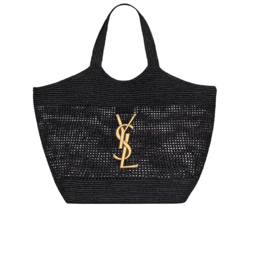 Saint Laurent Icare In Raffia Black 45Cm 772191Gaafm1000