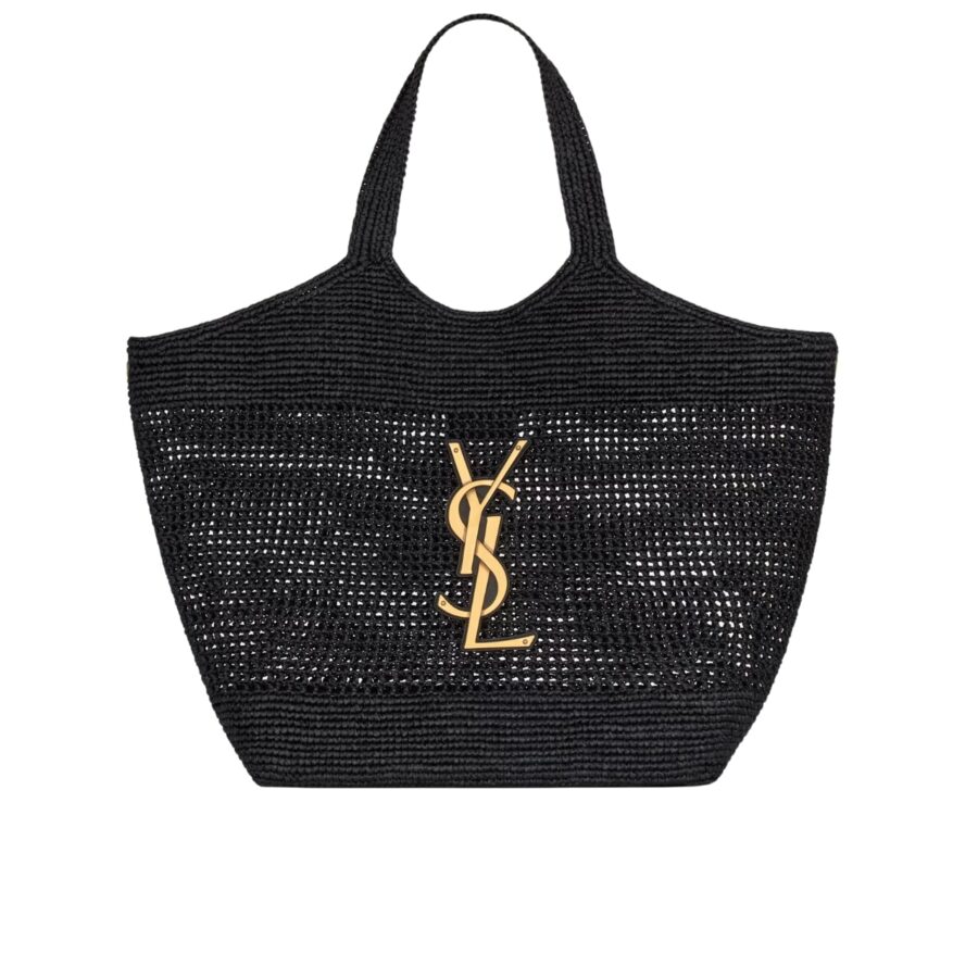 Saint Laurent Icare In Raffia Black 45Cm 772191Gaafm1000