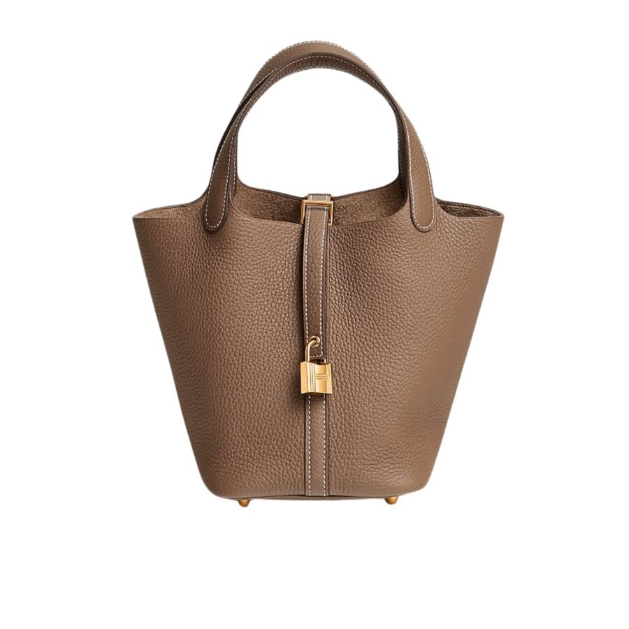 Hermes Picotin Lock 18 Bag Etoupe With Gold 18Cm H056289Cc18