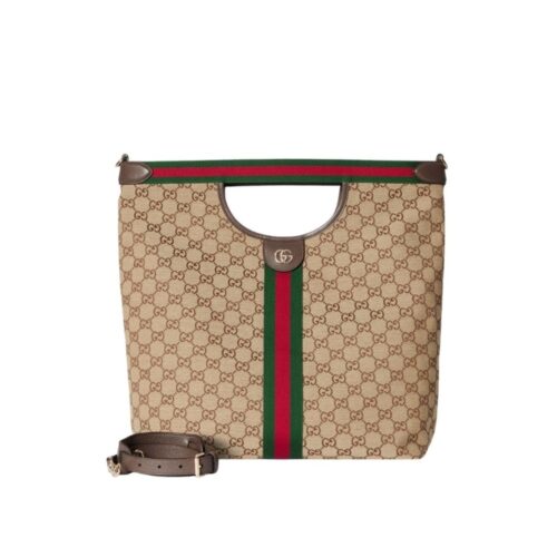 Gucci Giglio Large Tote Bag Beige And Brown GG Canvas 36Cm 865452 FAFZE 9871