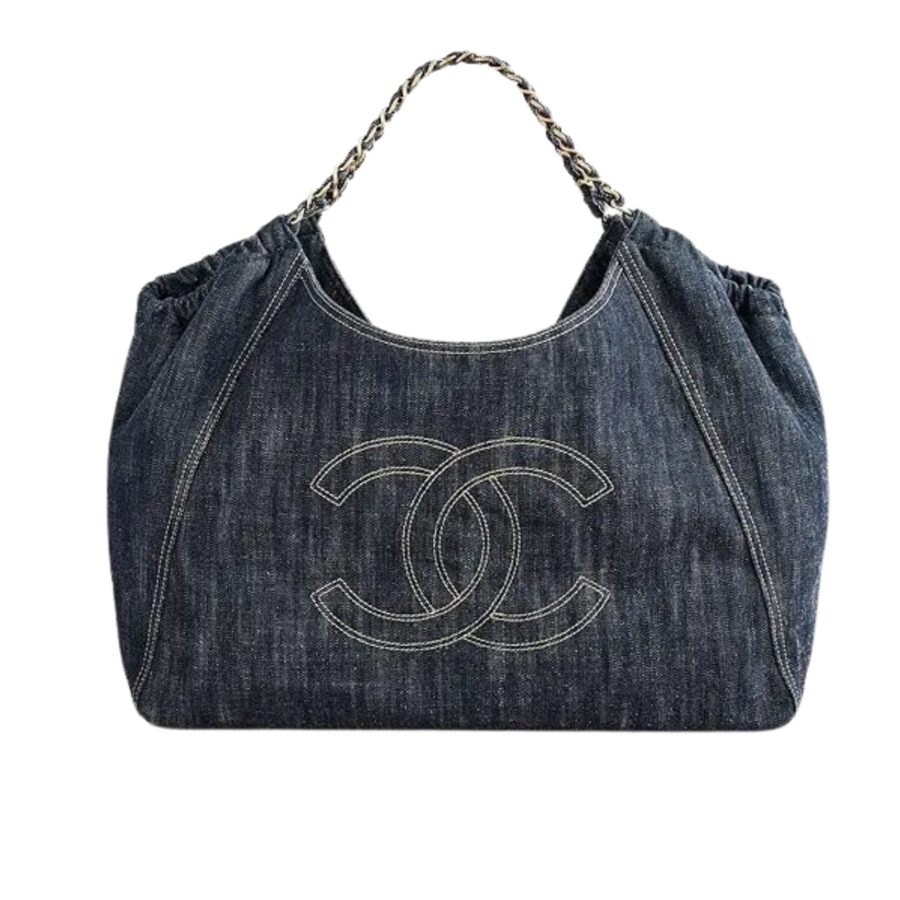 Chanel Denim Timeless Cc Tote Blue 36Cm