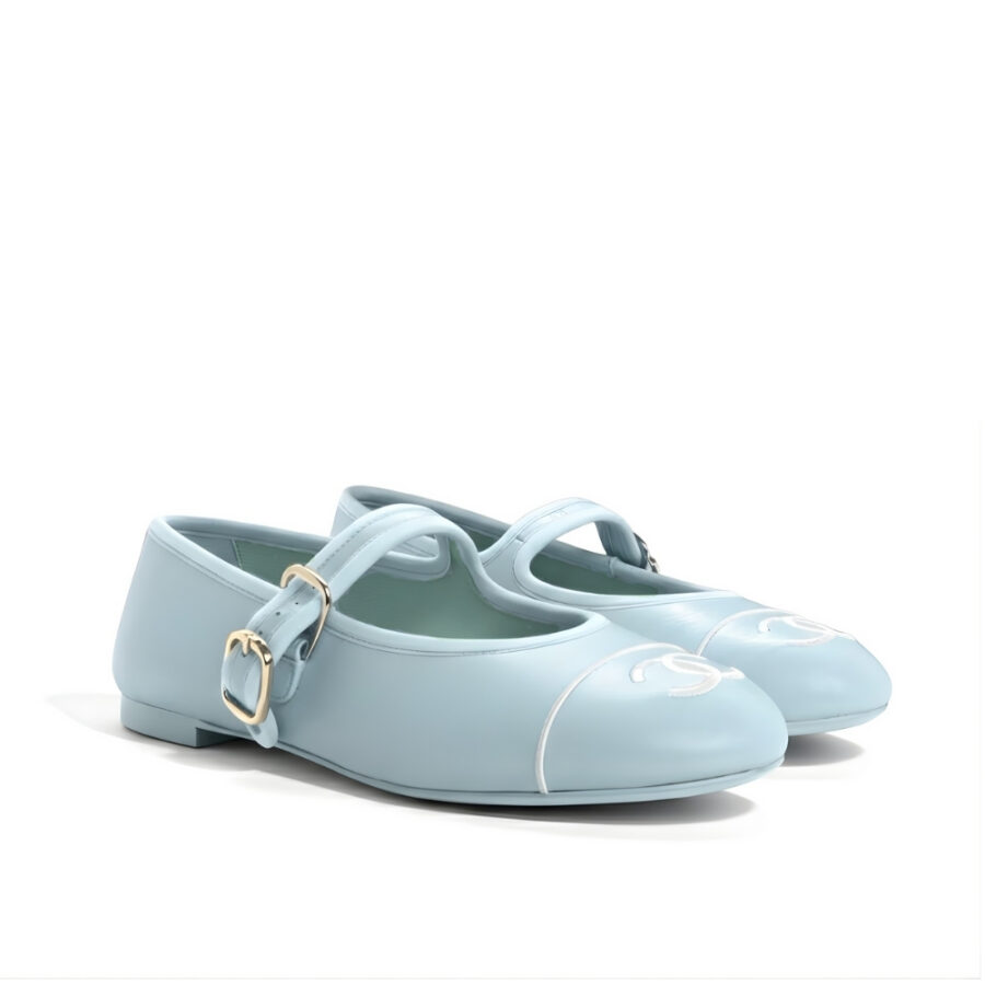 Chanel Mary Jane Ballet Flat Light Blue