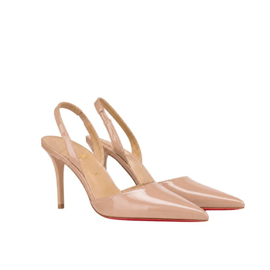 Christian Louboutin Apostropha Sling 80 Nappa Leather Beige 1240830N295