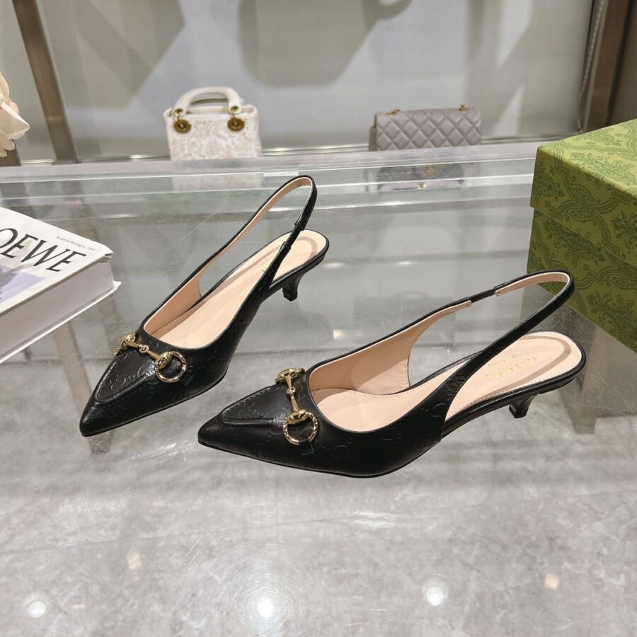 Alternative view of Gucci Horsebit Slingback Pump Black 782407 AAEGJ 1000