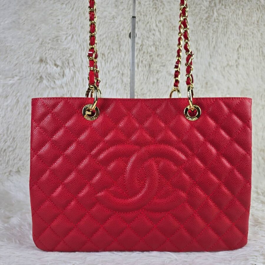 Alternative view of Chanel Grand Shopping Tote Red Gold 33Cm