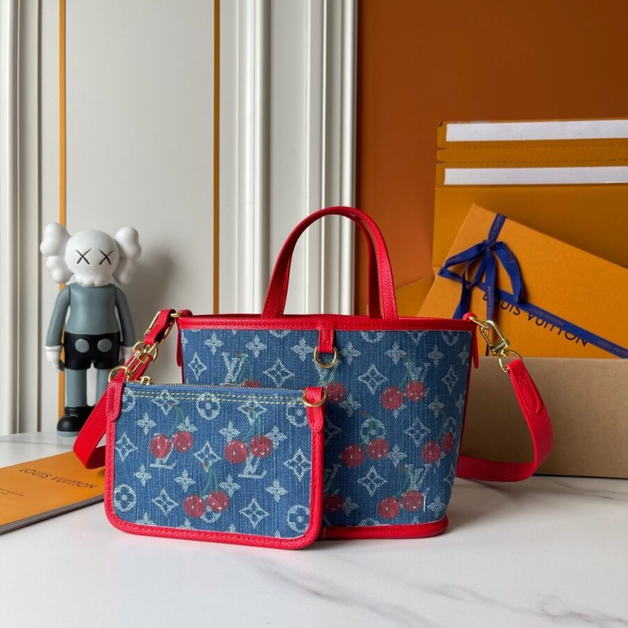 Alternative view of Louis Vuitton X Takashi Murakami Neverfull Inside Out BB Denim Blue 26Cm M14997