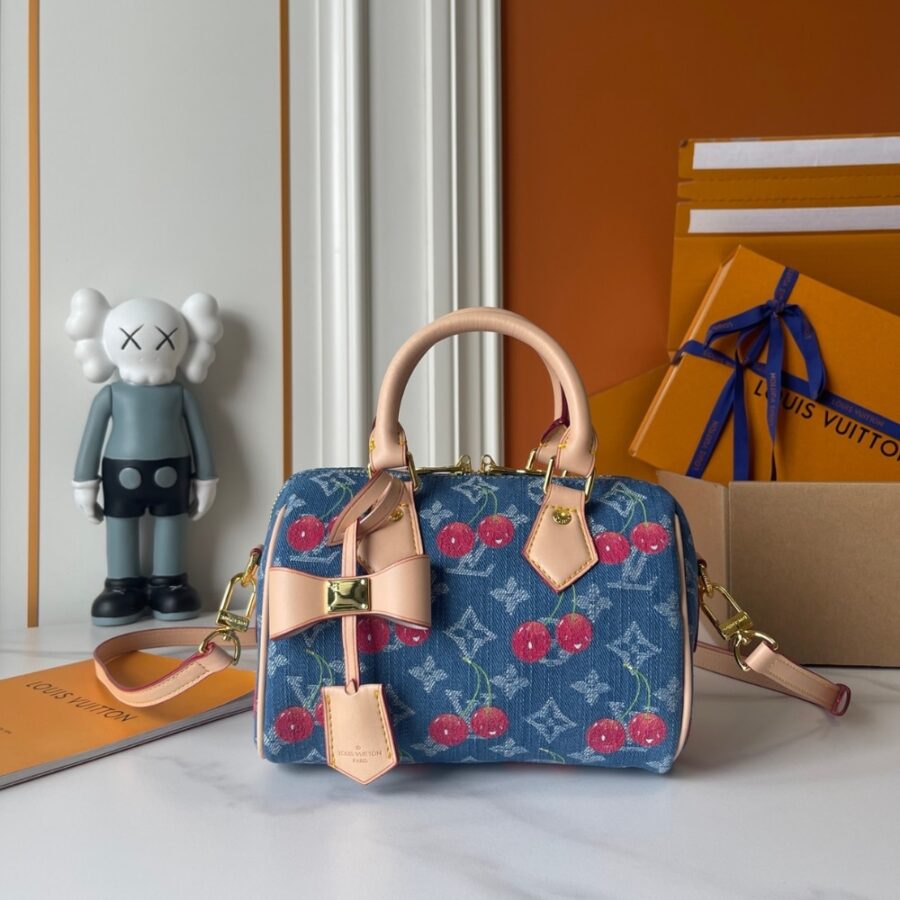 Alternative view of Louis Vuitton X Takashi Murakami Speedy Bandoulière 20 Monogram Denim Blue 20Cm