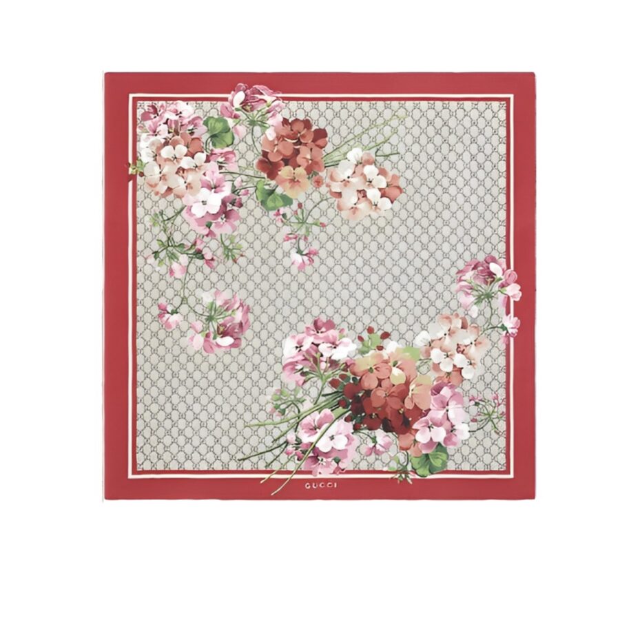 Gucci Gg Blooms Foulard Scarf Red