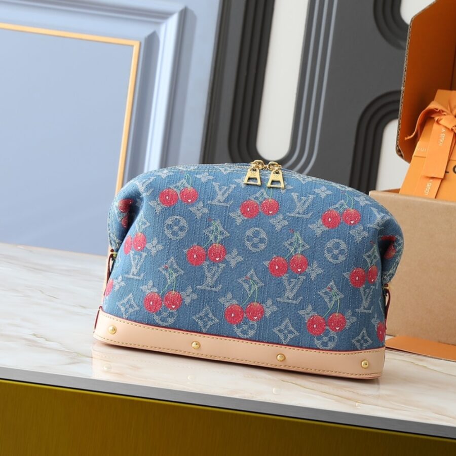 Alternative view of Louis Vuitton X Takashi Murakami Cosmetic Pouch Gm Denim Blue 27Cm M13893