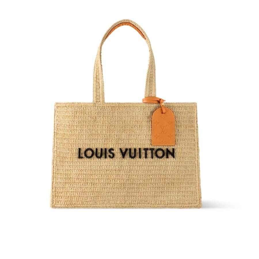 Louis Vuitton Summer Shopper Tote MM Raffia Natural Beige 44cm M14458