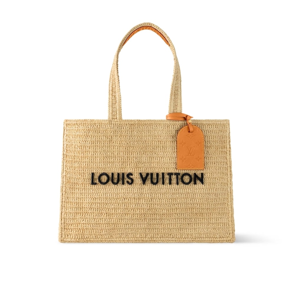 Louis Vuitton Summer Shopper Tote MM Raffia Natural Beige 44cm M14458