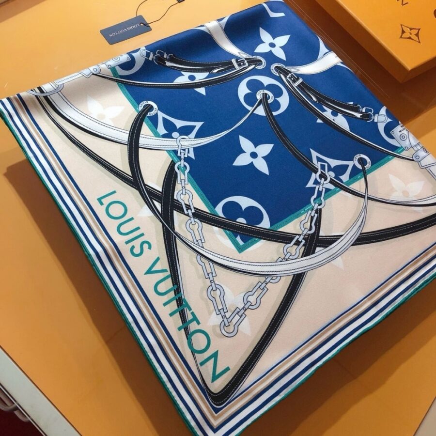 Alternative view of Louis Vuitton Ultimate Monogram Scarf In Marine Blue 90Cm M77776