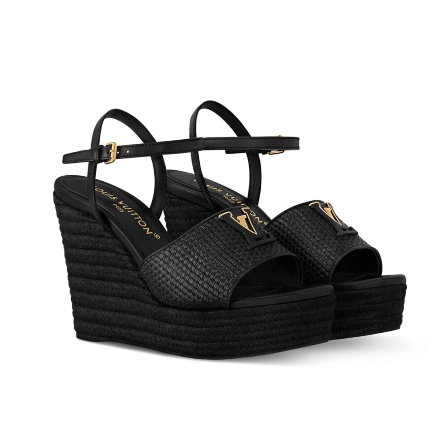 Louis Vuitton Mare Wedge Sandals Black 1Ahllk