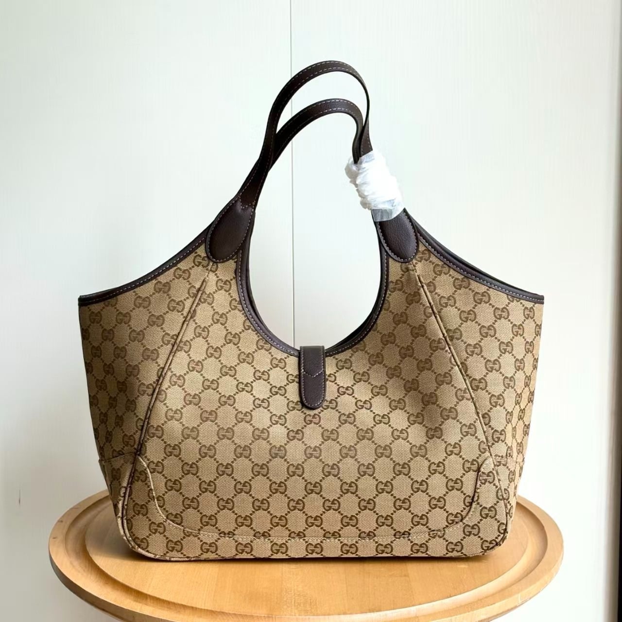Gucci Mercato Medium Tote Bag Sand And Brown GG Canvas 35cm 866645 FAFV2 9651 - Image 4