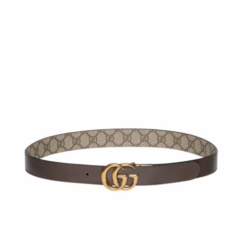 Gucci GG Marmont Reversible Belt Brown Leather 659417 92TIC 8358