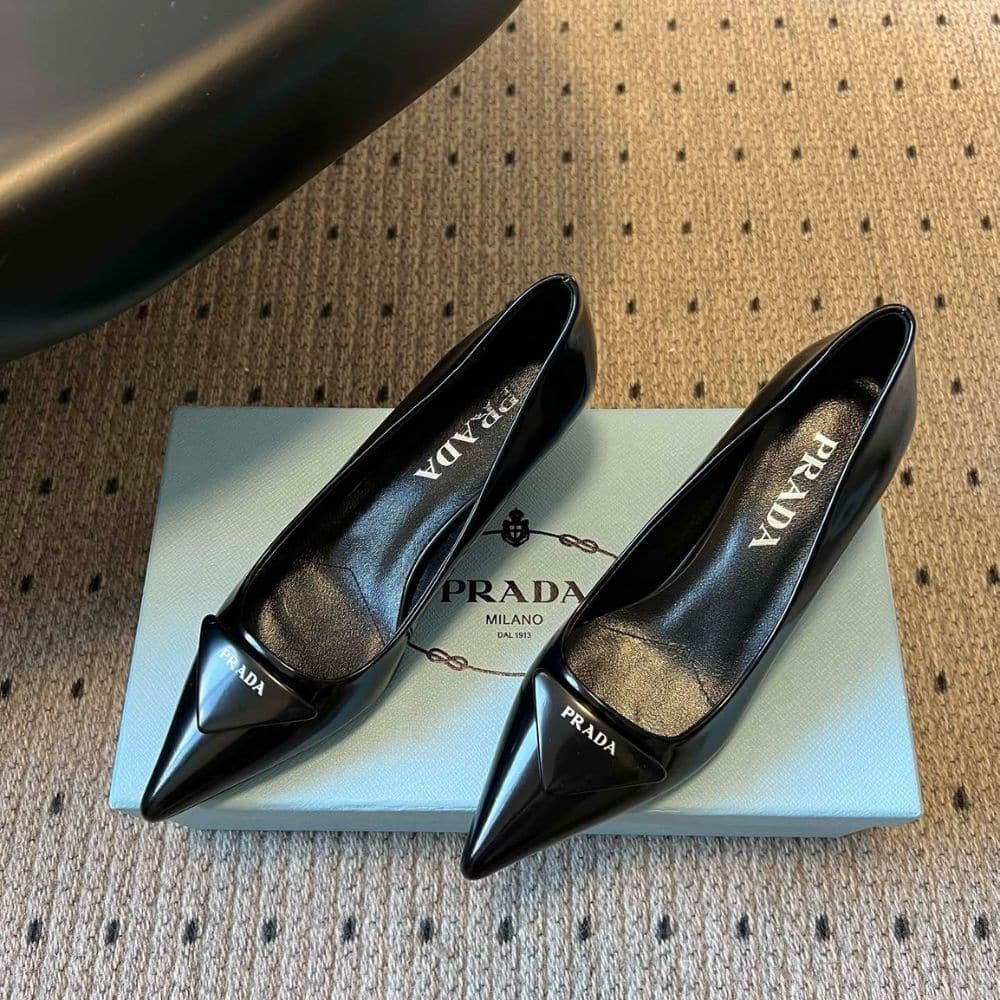 Prada Brushed Leather Pumps Black 1I928M 055 F0002 F 075 - Image 2