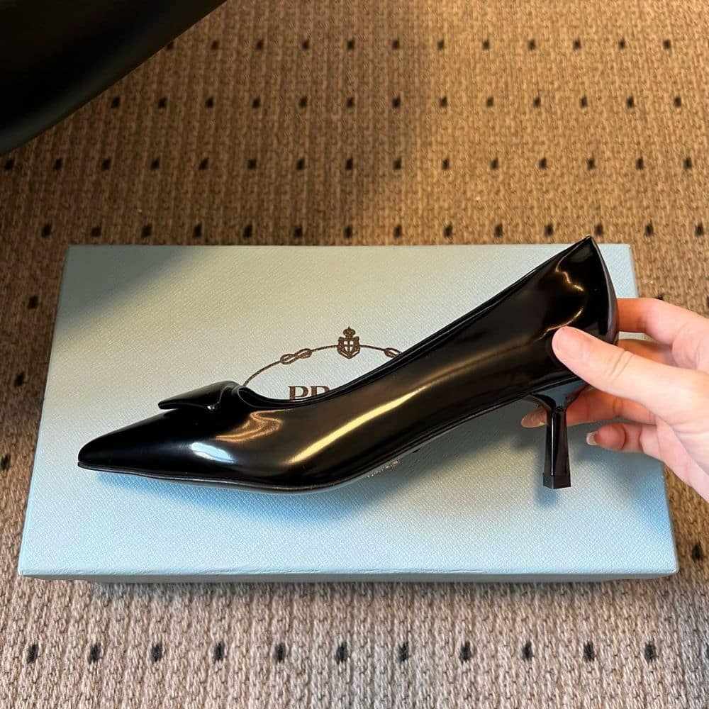 Prada Brushed Leather Pumps Black 1I928M 055 F0002 F 075 - Image 3