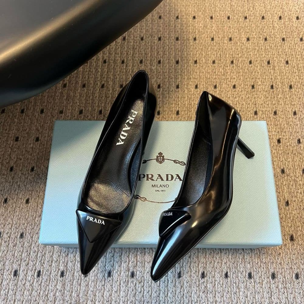 Prada Brushed Leather Pumps Black 1I928M 055 F0002 F 075 - Image 6