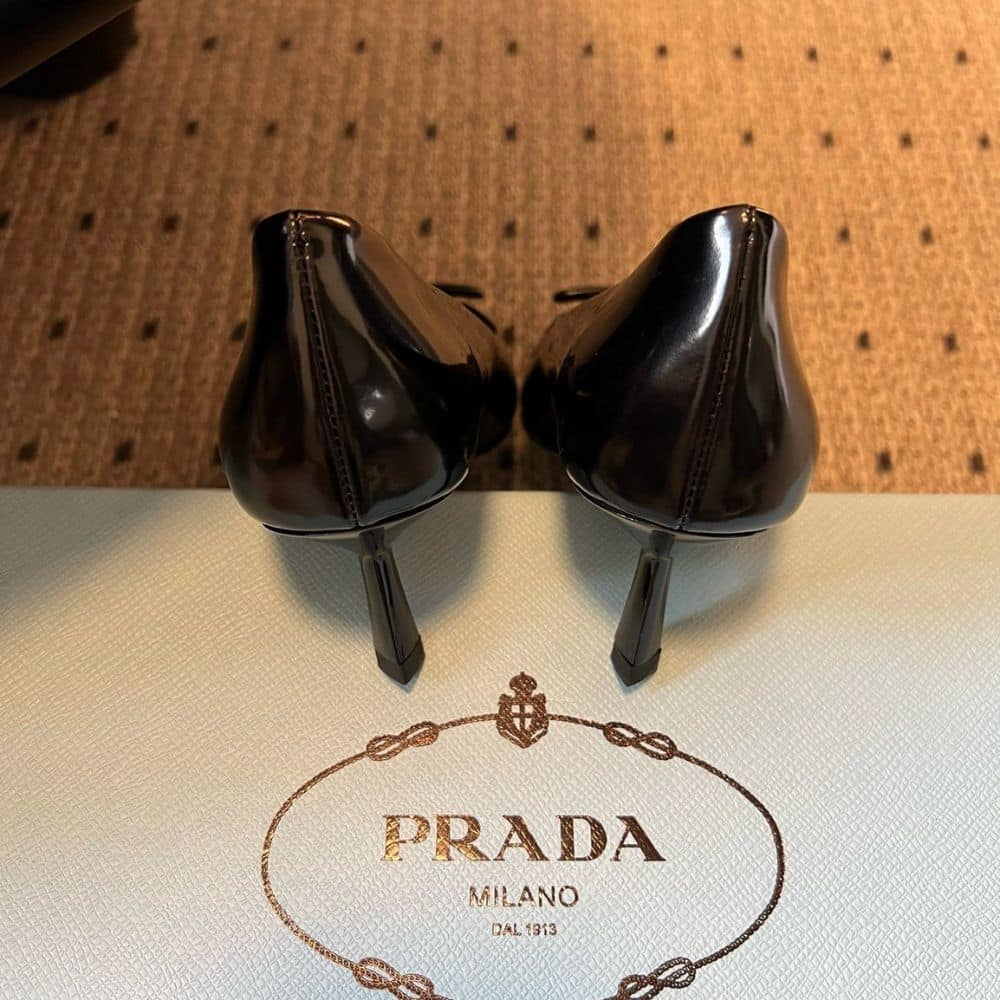 Prada Brushed Leather Pumps Black 1I928M 055 F0002 F 075 - Image 7