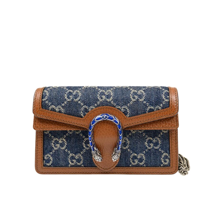 Gucci Dionysus Super Mini Denim Dark Blue And Brown 16Cm 476432 2KQFN 4483