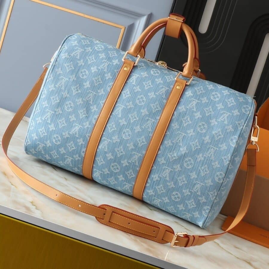 Alternative view of Louis Vuitton Keepall Bandoulièrè 45 Bag Sky Blue Denim 45Cm M25334