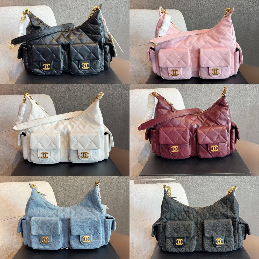 Chanel Large Hobo Bag Washed Denim And Gold Tone Metal Blue 31Cm AS5339 B19251 NG353 - Image 9